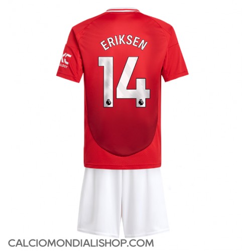 Maglie da calcio Manchester United Christian Eriksen #14 Prima Maglia Bambino 2024-25 Manica Corta (+ Pantaloni corti)